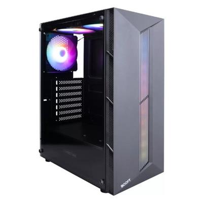 BOOST CHEETAH GAMING PC CASE WITH 3 RGB FAN - BLACK