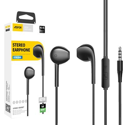 A219 Aspor 3.5mm EarphoneHandfree Universal With High Bass Quality Sound