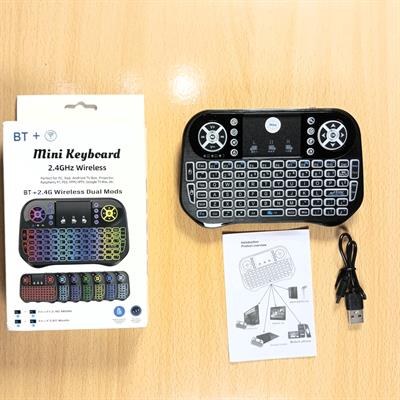 I10 Mini Wireless+Bluetooth 7 Color Backlit Light 2.4ghz Air Mouse With Touchpad