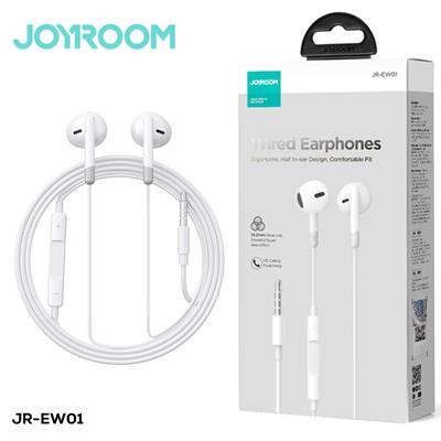 Joyroom-Ew01 3.5mm Wired Series Half In-Ear Wired Earphones White