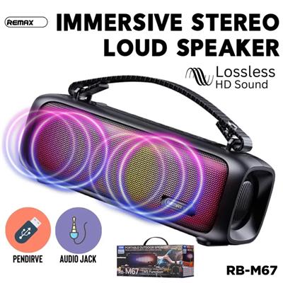 Remax Rb-M67 Portable Super Bass Wireless Speaker With Rgb Lights