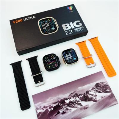 V200 New Fashion Ultra 2.2 Large Screen Ip68 Waterproof Sport Smart Watch Orange