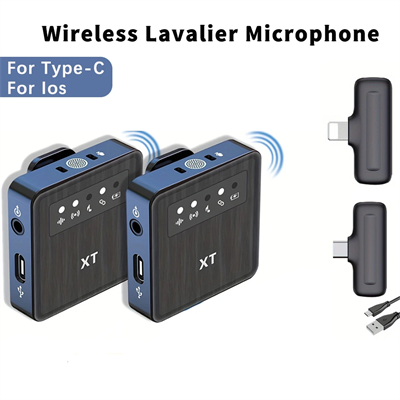 X1 2in1 Wireless Lavalier Lapel Microphone Clear Radio Mini Mic For IPhone IPad Android