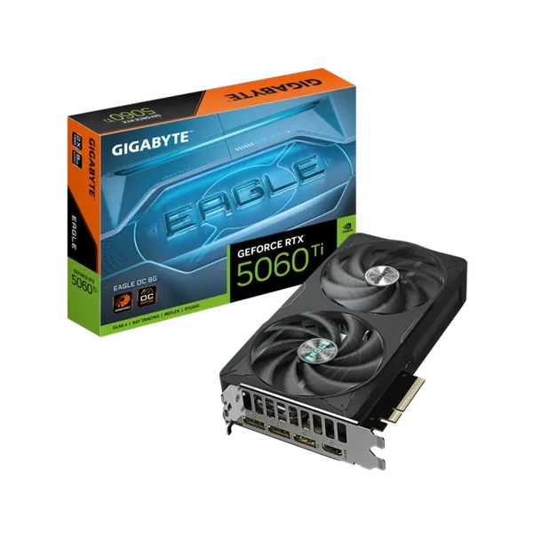 Gigabyte GeForce RTX 5060 Ti EAGLE OC 8G Graphics Card - 8GB GDDR7, 128bit, PCI-E 5.0, 2617MHz Core Clock, 3 x DisplayPort, 1 x HDMI, GV-N506TEAGLE OC-8GD