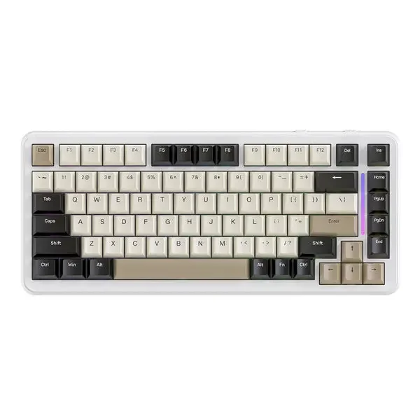 Attack Shark M86 Wireless Mechanical Keyboard, 75% Layout Gasket Custom Structure, Hot Swappable, RGB Backlit, Pre-Lubed Linear Switches, Tri-Mode BT5.0/2.4GHz/USB-C Keyboard for Win/Mac (Cheese White)