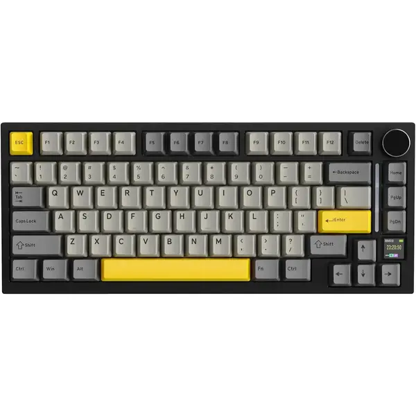 Attack Shark X820 Ultra Wireless Mechanical Keyboard with TFT Smart Display & Knob, 75% Hot Swappable Gaming Keyboard, BT/2.4G/Wired, RGB South Facing LED, PBT Keycaps (Black)
