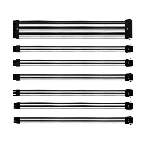 Cooler Master Colored Extension Cable Kit – White & Black