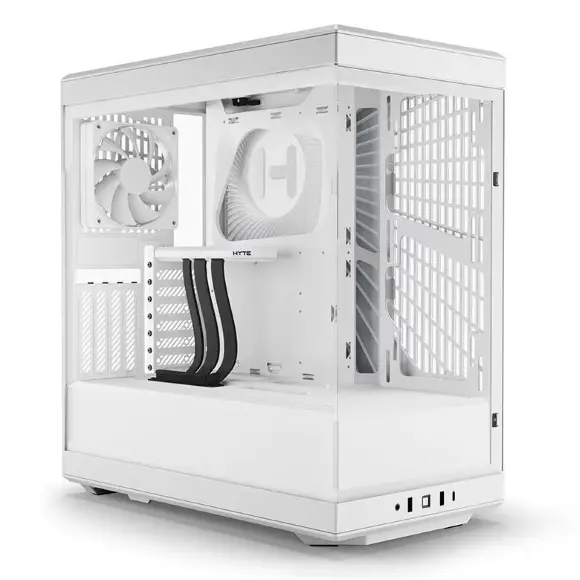 HYTE Y40 Modern Aesthetic Panoramic Tempered Glass Mid-Tower ATX Computer Gaming Case with PCIE 4.0 Riser Cable Included – Snow White