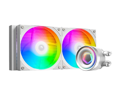 ID-COOLING FX240 INF ARGB 240mm AIO Liquid CPU Cooler w/ Infinity Mirror Display – White