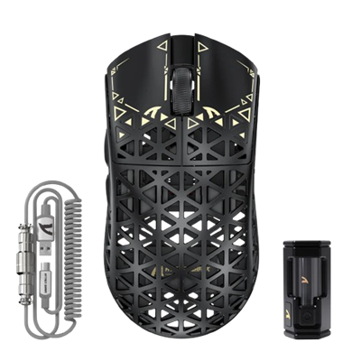 ATTACK SHARK R5 Ultra Carbon Fiber Wireless 8K PAW3950MAX Gaming Mouse with 8K Coiled Cable