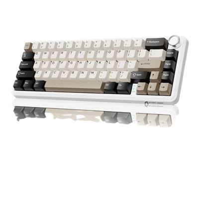 ATTACK SHARK X66 Wireless Mechanical Keyboard with Side Printed PBT Keycaps - White Cheese