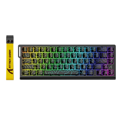 ATTACK SHARK X68 HE Rapid Trigger Keyboard Magnetic Switch - Black Contours (Pattern Shine Through Keycaps)