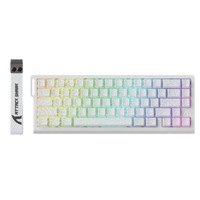 ATTACK SHARK X68 HE Rapid Trigger Keyboard Magnetic Switch - White Contours (Pattern Shine Through Keycaps)