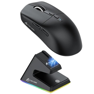  ATTACK SHARK X6 Three Modes Gaming Mouse With Charging Doc - Black