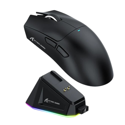 ATTACK SHARK X11 Wireless Gaming Mouse with Charging Dock - Black