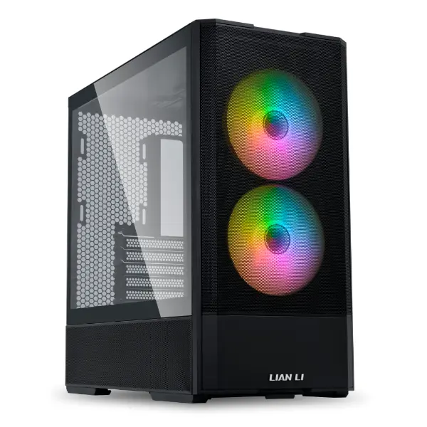 Lian Li Lancool 207 Compact ATX RGB Gaming Computer Case, Airflow Optimized Mesh Panels Tower Chassis w/ 2x 140mm ARGB, 2x 120mm PWM Fans Pre-Installed, USB Type-C Port, Tempered Glass Side Panel - Black