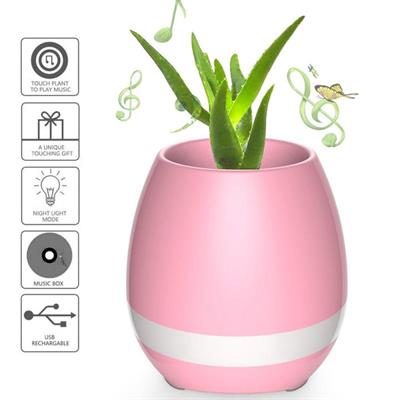 Smart touch music flower pot with bluetooth speaker