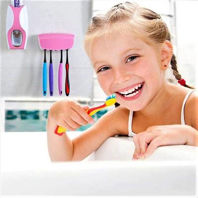 Automatic Toothpaste Dispenser Toothpaste Squeezing Device Toothbrush Holder Set Bathroom