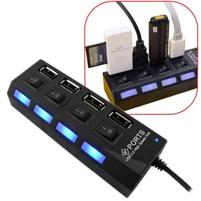 USB HUB 4 PORT 2.0 WITH BUTTON