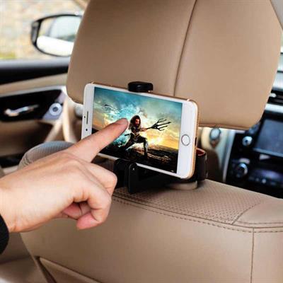Two-in-one car rear seat hook mobile phone holder