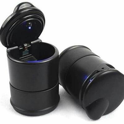Led portable cigarette ashtray holder cup black