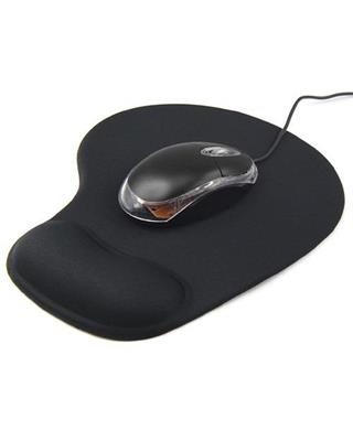 Mouse pad with gel wrist support - black