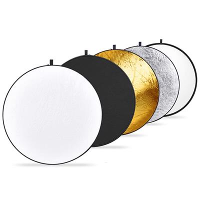 110cm 5-in-1 collapsible multi-disc light reflector with bag - translucent, silver, gold and white