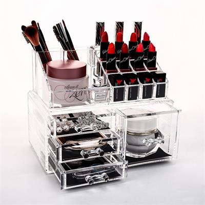 Acrylic cosmetic makeup organizer jewelry box