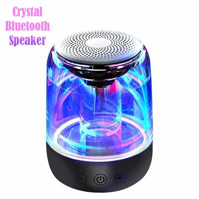 Mini portable crystal glass bluetooth wireless stereo speaker