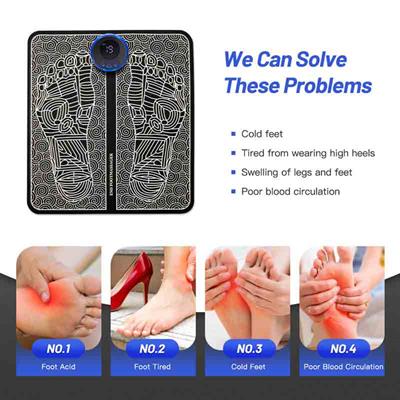 Ems foot massager pad portable foldable massage pad improve blood circulation relief pain relax feet