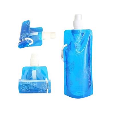 Foldable water bottle for camping - blue