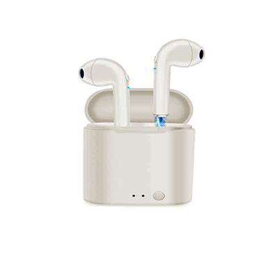 Twin true i7 mini tws bluetooth 4.2 headset mini earbuds double earpiece with charging box - white