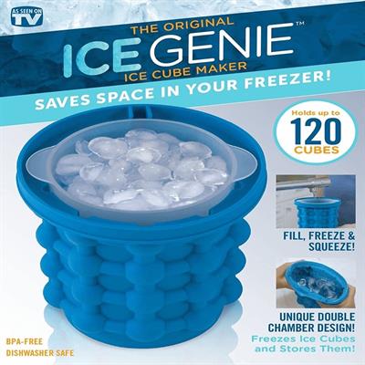The original ice genie ice cube maker! space saving ice cube maker, holds up to 120 ice cubes