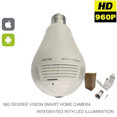 Wi-Fi Light Bulb Camera - Hd 360 Degree Panoramic View with Audio