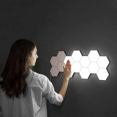 Quantum led modular hexagonal magnetic sensitive night light