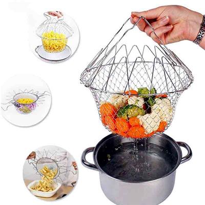 Steam rinse deep fry chef magic mesh basket