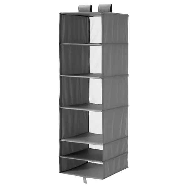 Ikea-Storage with 6 compartments. Color- dark grey