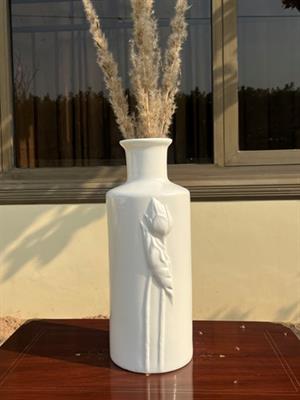 Long Vase Ceramic White