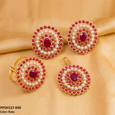 Baiza Pendant Set Ruby