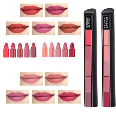 KS-One 5 in 1 Lipstick - Get 5 Lipsticks in One! -(Buy 1 get 1 Free 1 set Nude -1 Set Fashion)