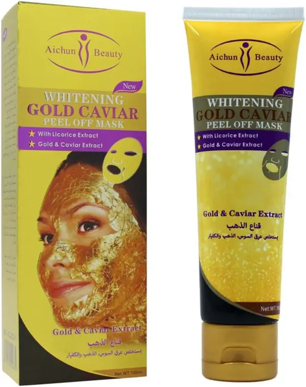 AICHUN BEAUTY Whitening Gold Caviar Peel Off Mask 120ml – Face Rejuvenation, Moisturizing & Brightening Mask