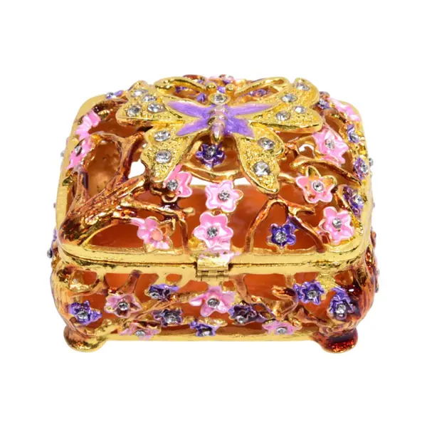 Butterfly & Floral Enamel Jewellery Box – Handcrafted Luxury Trinket Holder