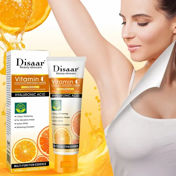 Disaar 100% Organic Glowing Vitamin C Underarm Glow Cream 50g – Brighten, Smooth & Even Skin in 3 Days
