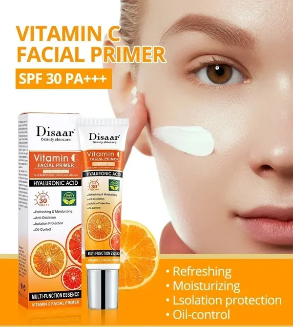 Disaar Vitamin C Hyaluronic Acid Facial Primer SPF 30 PA+++ 30g – Glow, Hydrate & Protect
