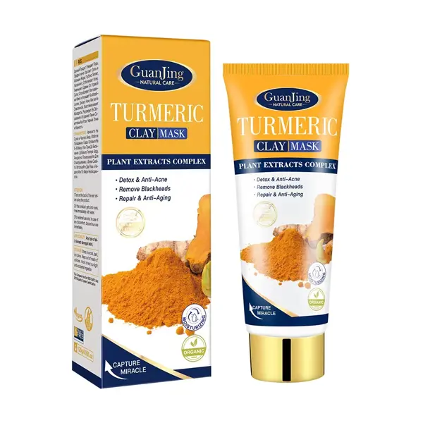 Guanjing Turmeric Plant Extracts Complex Brightening Clay Mask – Deep Cleansing, Skin Brightening & Nourishing