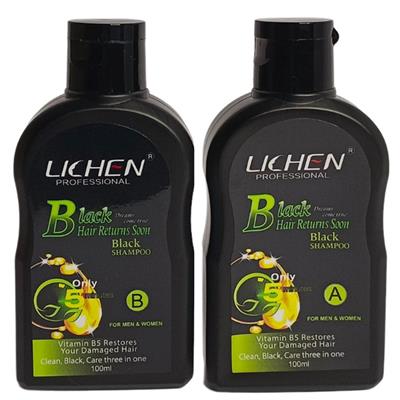  Lichen Black Hair Color Shampoo 100ml x 2 = 200ml (Pack of 2)