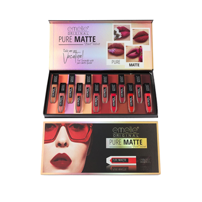 Emelie Pure Matte Lip-gloss Set B 12 Pc