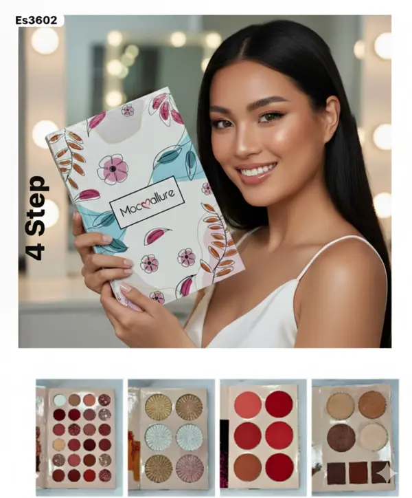 MOC Allure 4 in 1 Cosmetics Makeup Book Palette – Eyeshadow, Blush, Highlighter & Contour