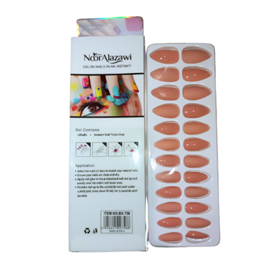 Noor Alazawi -Press on single color nail 24 pc Set1