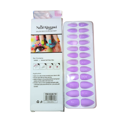 Noor Alazawi -Press on single color nail 24 pc Set2